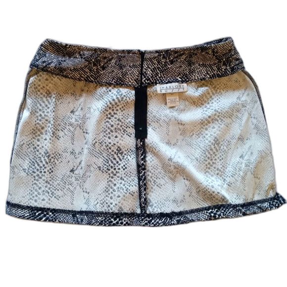 Y2K Micro Mini Skirt Faux Snakeskin - 11 12 M Large -Charlotte Russe NWT - Picture 3 of 9